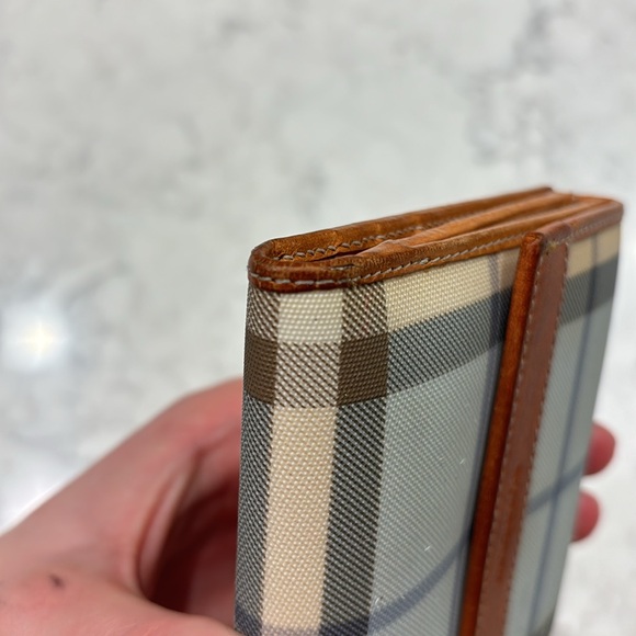 Burberry Canvas Plaid Nova Check Light Blue Compact Fold Wallet - Picture 4 of 10